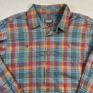 Patagonia Long Sleeve Shirt Mens Small Plaid Pockets Pima Cotton EUC